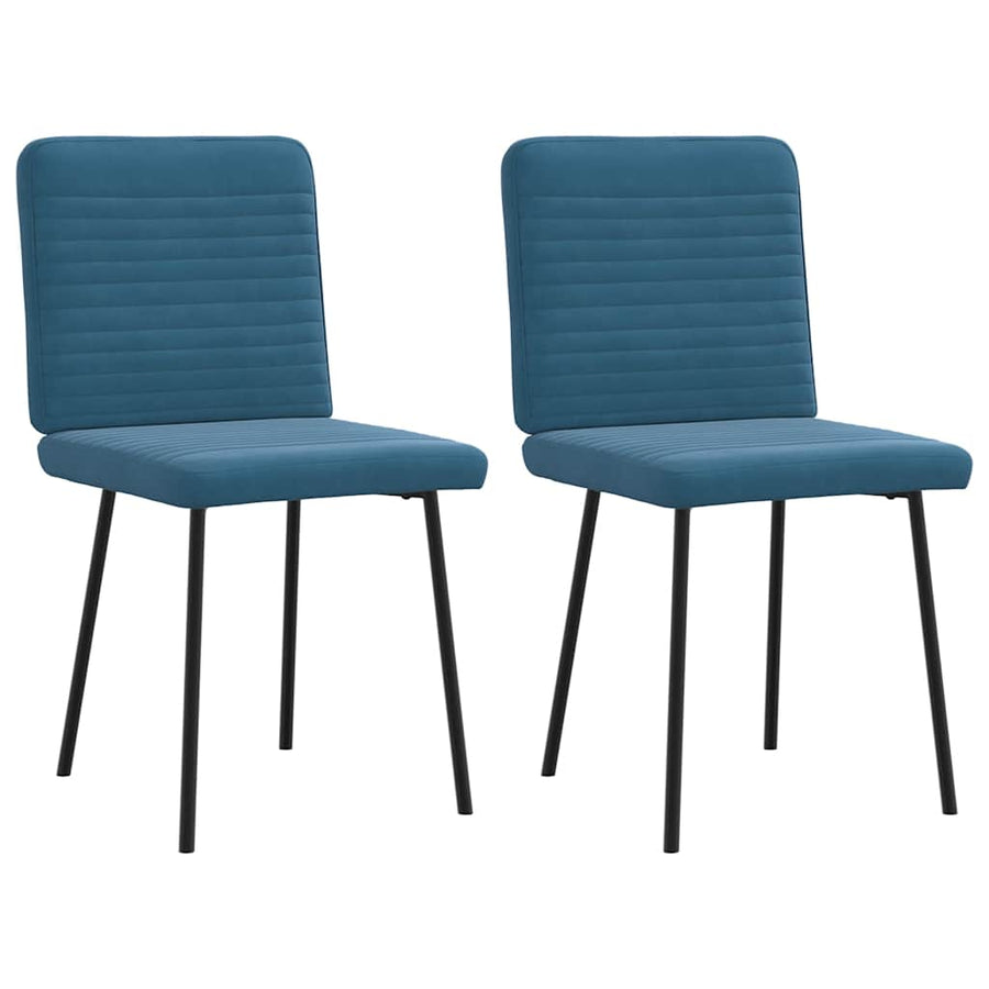 Eetkamerstoelen 2 st fluweel blauw