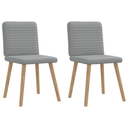 Eetkamerstoelen 2 st stof lichtgrijs