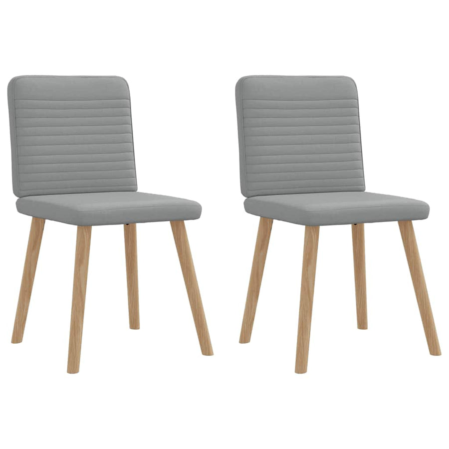 Eetkamerstoelen 2 st stof lichtgrijs