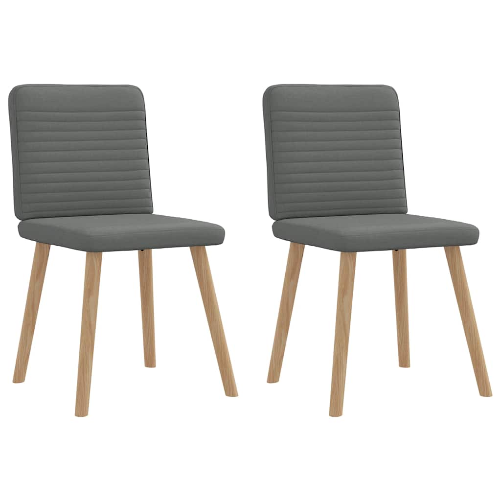 Eetkamerstoelen 2 st stof donkergrijs
