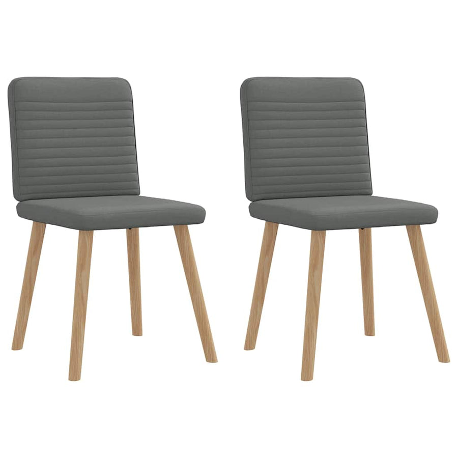 Eetkamerstoelen 2 st stof donkergrijs