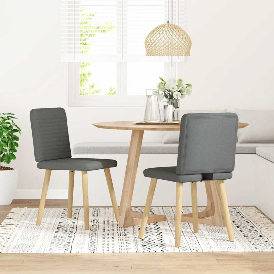 Eetkamerstoelen 2 st stof donkergrijs