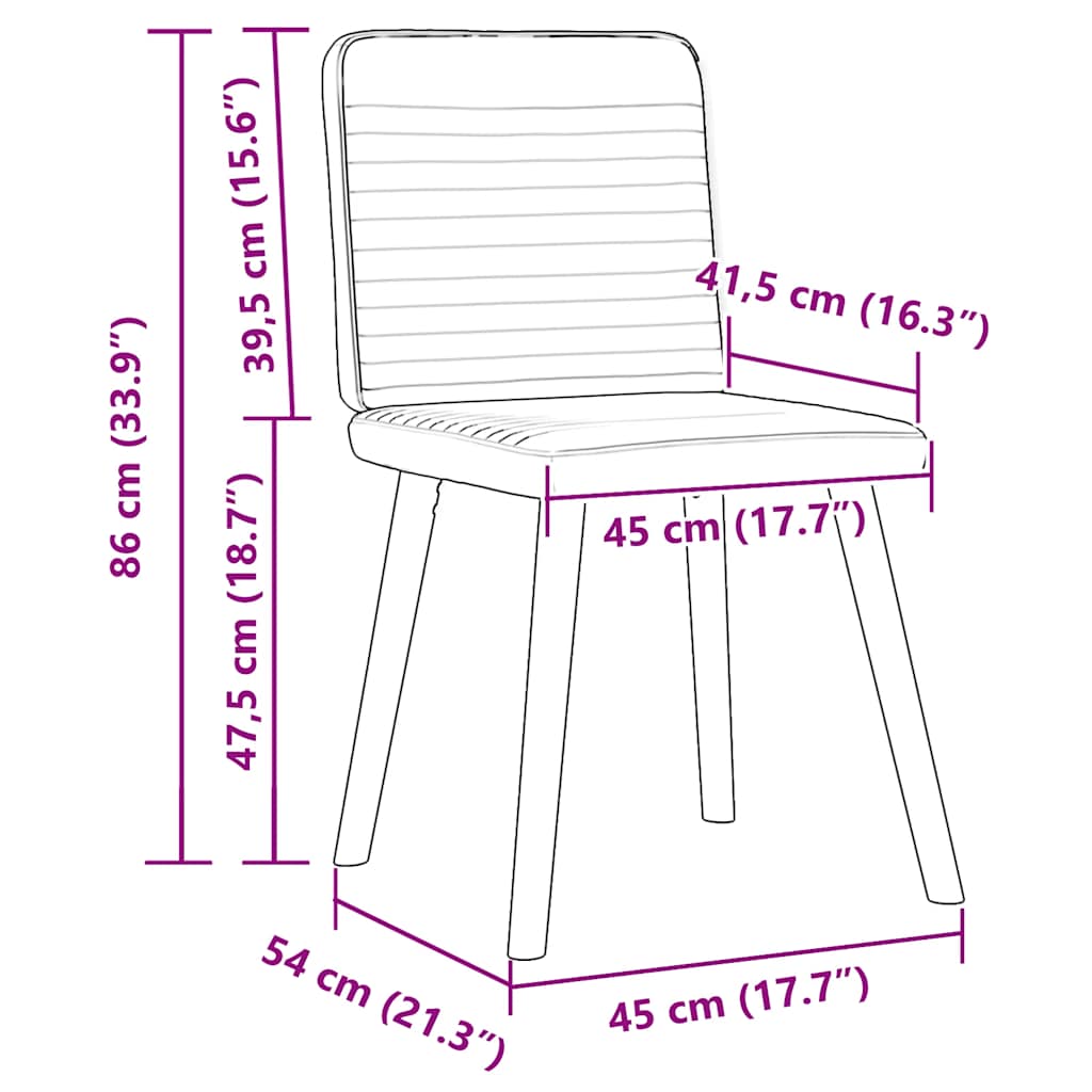 Eetkamerstoelen 2 st stof zwart