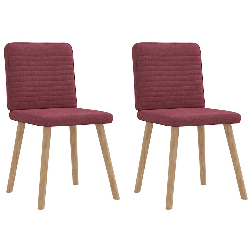 Eetkamerstoelen 2 st stof wijnrood