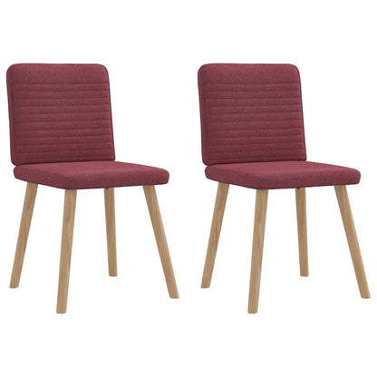 Eetkamerstoelen 2 st stof wijnrood