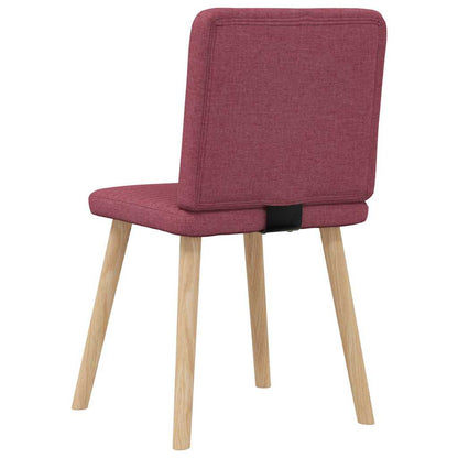 Eetkamerstoelen 2 st stof wijnrood