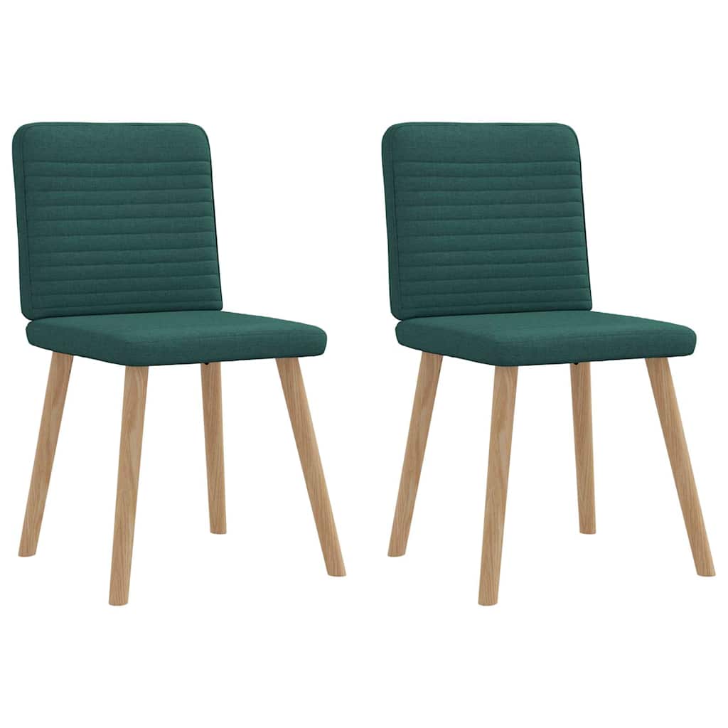 Eetkamerstoelen 2 st stof donkergroen