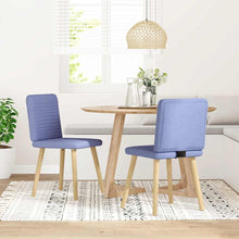 Eetkamerstoelen 2 st stof jeansblauw