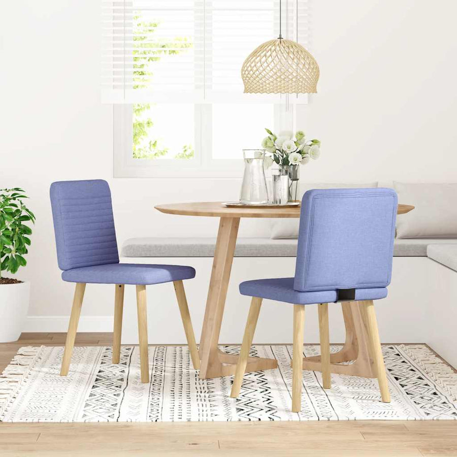 Eetkamerstoelen 2 st stof jeansblauw