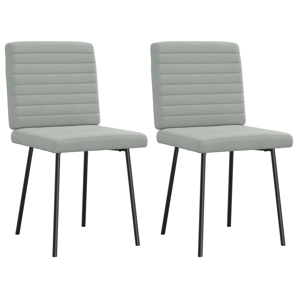 Eetkamerstoelen 2 st fluweel lichtgrijs