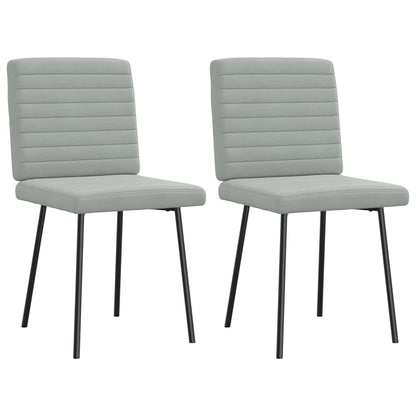 Eetkamerstoelen 2 st fluweel lichtgrijs