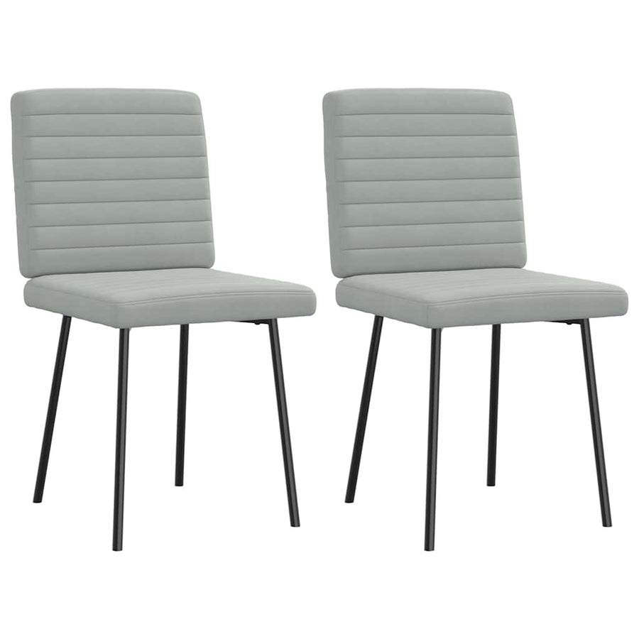 Eetkamerstoelen 2 st fluweel lichtgrijs