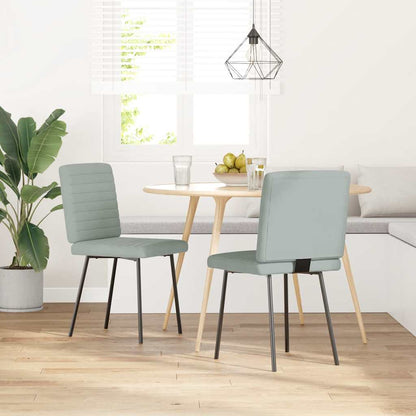 Eetkamerstoelen 2 st fluweel lichtgrijs