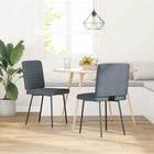 Eetkamerstoelen 2 st fluweel donkergrijs 45x54x83 cm