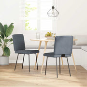 Eetkamerstoelen 2 st fluweel donkergrijs 45x54x83 cm