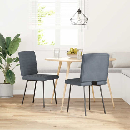 Eetkamerstoelen 2 st fluweel donkergrijs