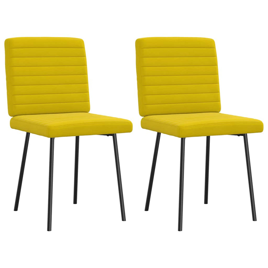 Eetkamerstoelen 2 st fluweel geel
