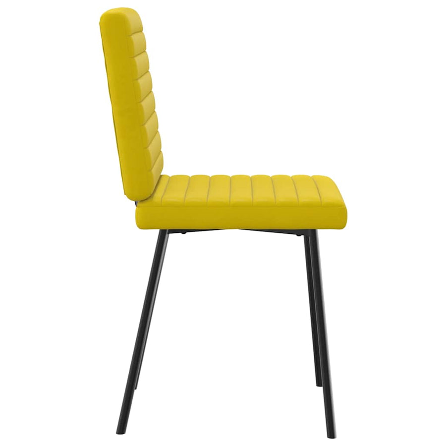 Eetkamerstoelen 2 st fluweel geel
