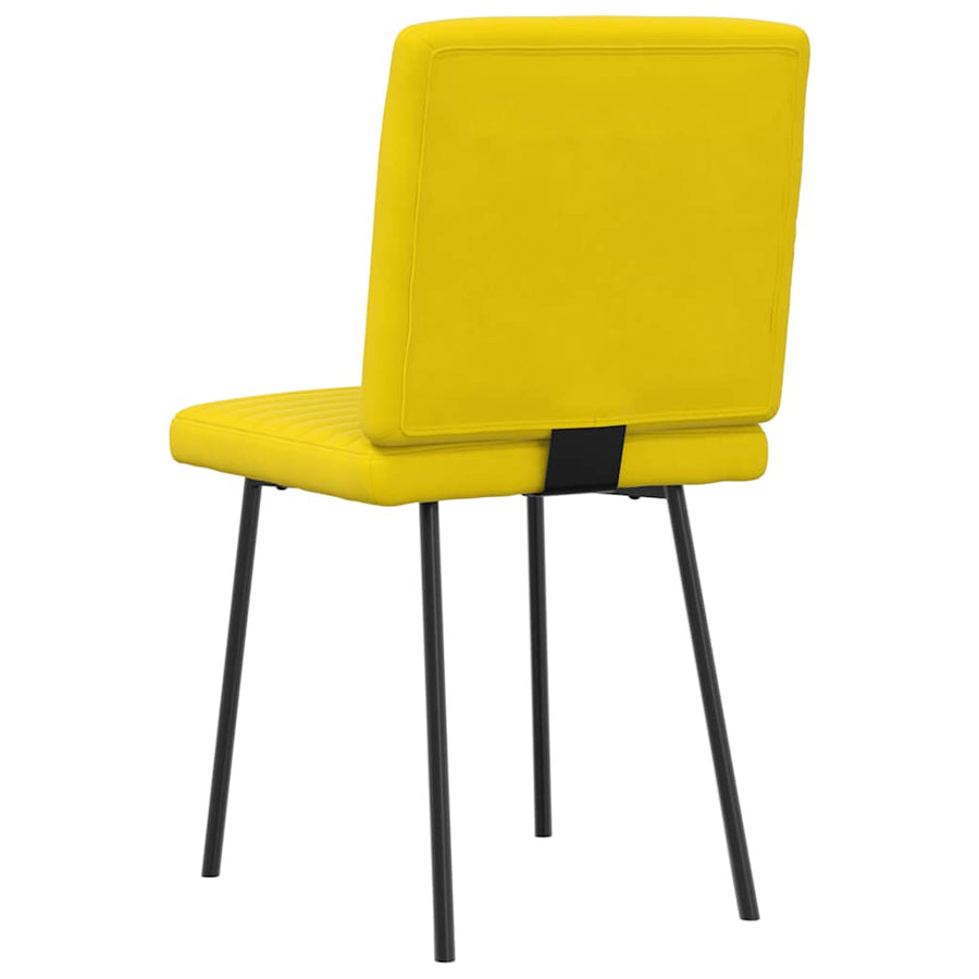 Eetkamerstoelen 2 st fluweel geel