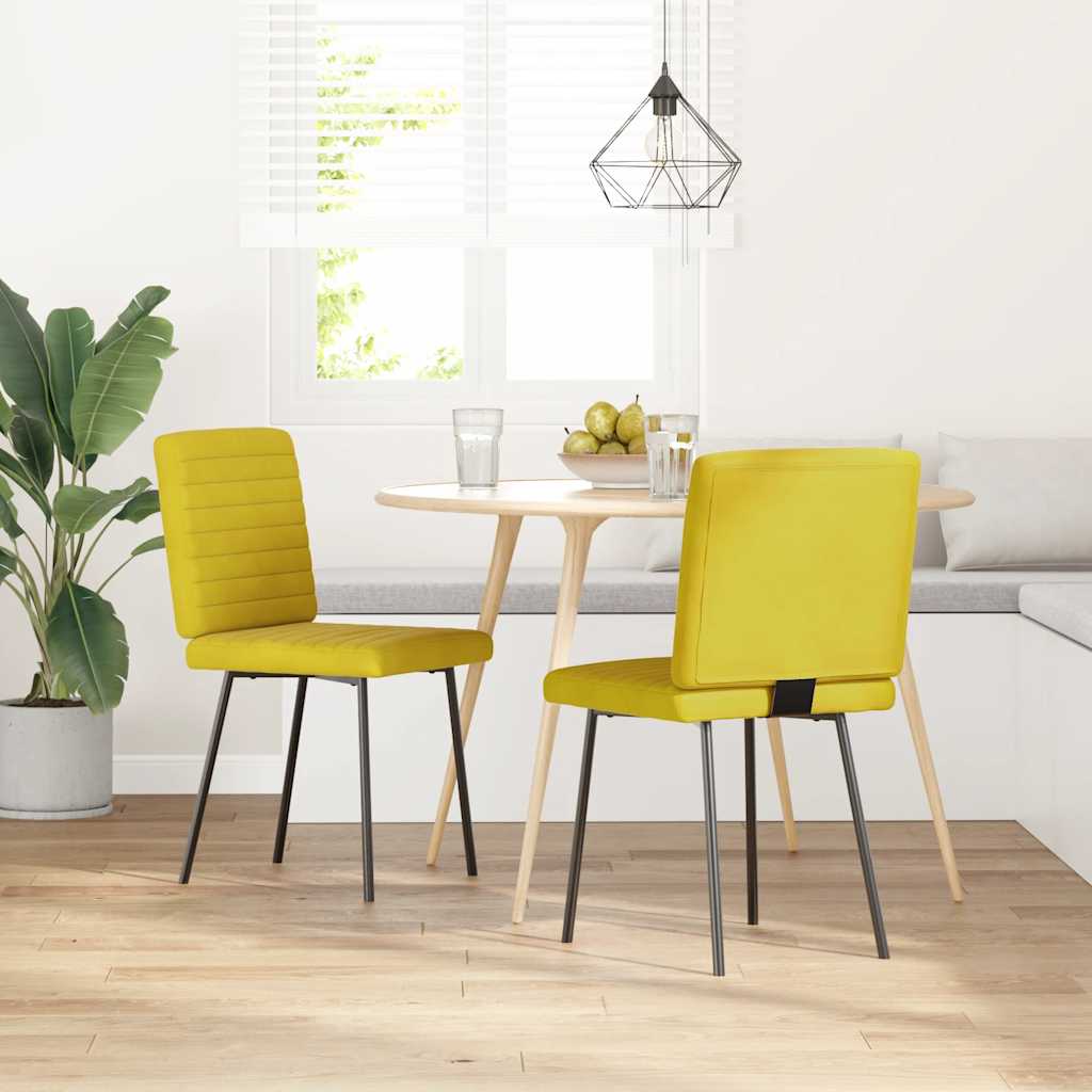 Eetkamerstoelen 2 st fluweel geel