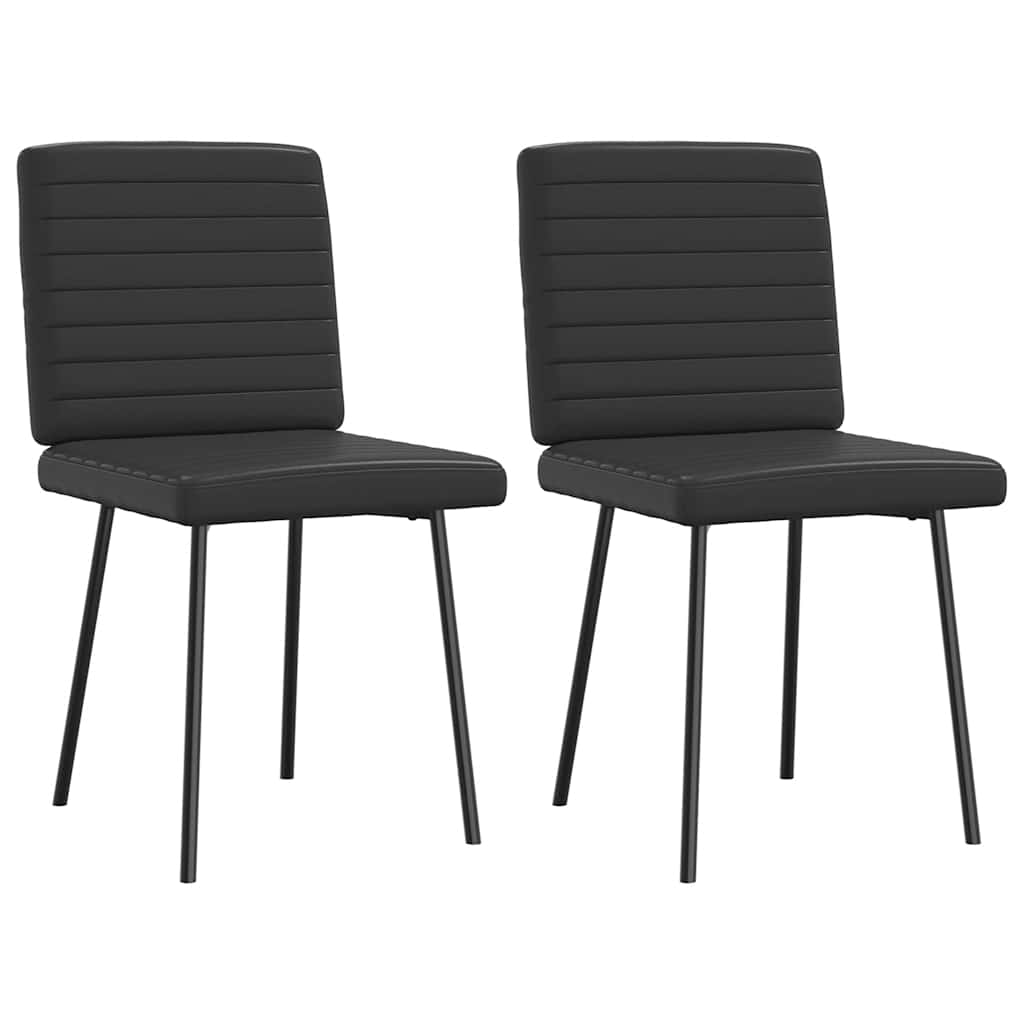 Eetkamerstoelen 2 st kunstleer zwart