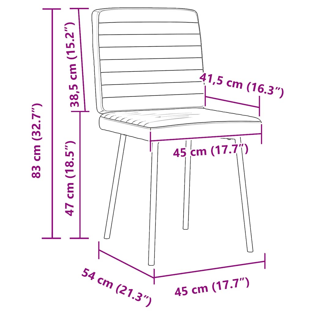 Eetkamerstoelen 2 st kunstleer zwart