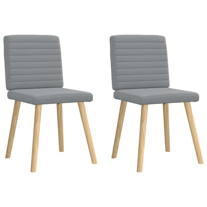 Eetkamerstoelen 2 st stof lichtgrijs
