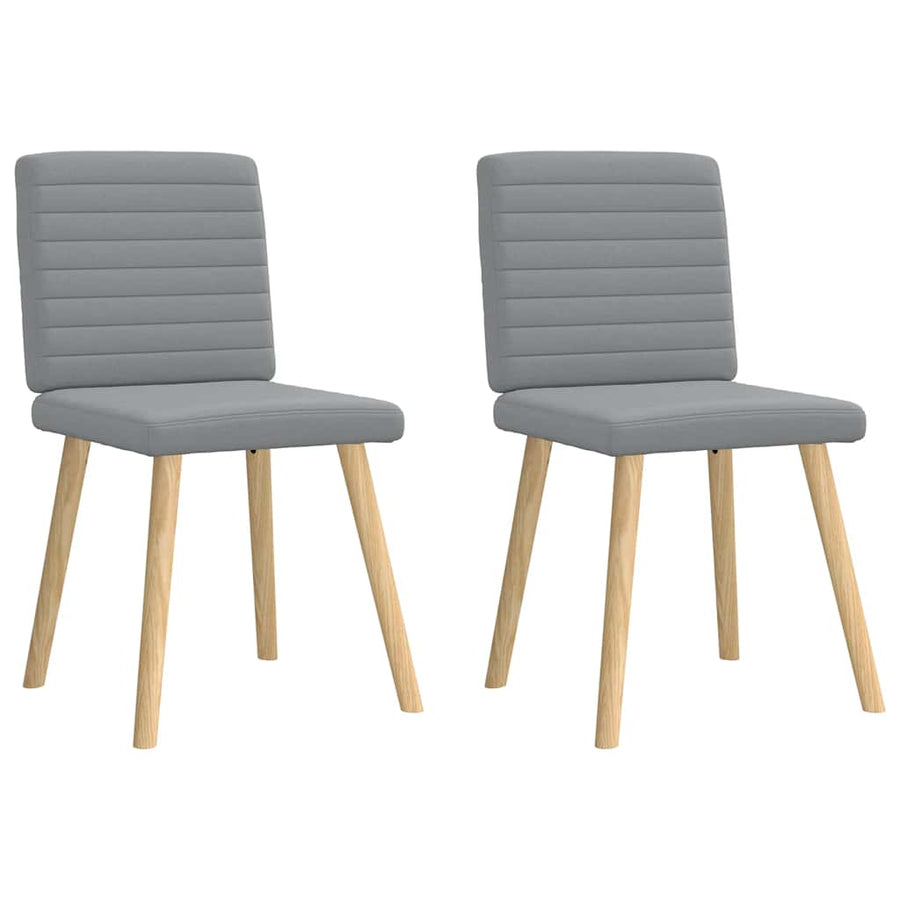 Eetkamerstoelen 2 st stof lichtgrijs