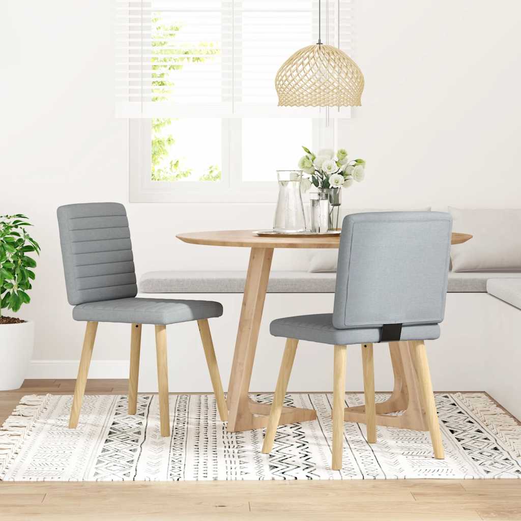 Eetkamerstoelen 2 st stof lichtgrijs