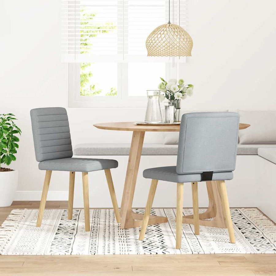 Eetkamerstoelen 2 st stof lichtgrijs