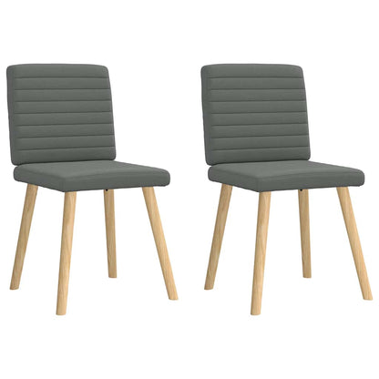 Eetkamerstoelen 2 st stof donkergrijs