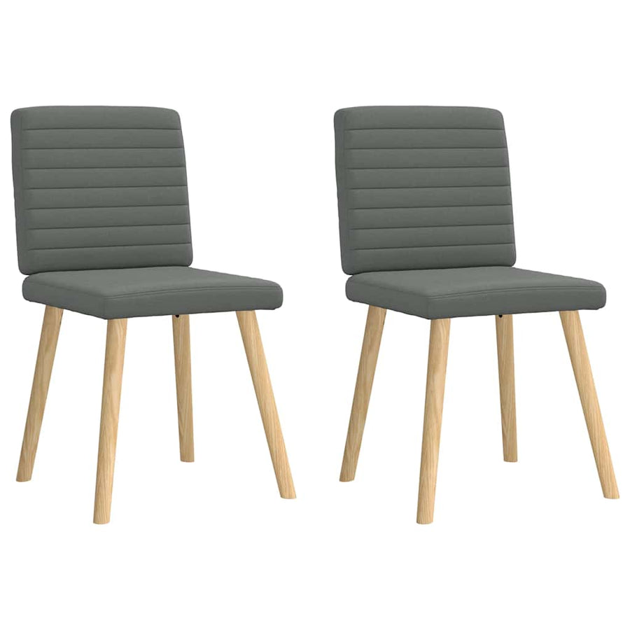 Eetkamerstoelen 2 st stof donkergrijs