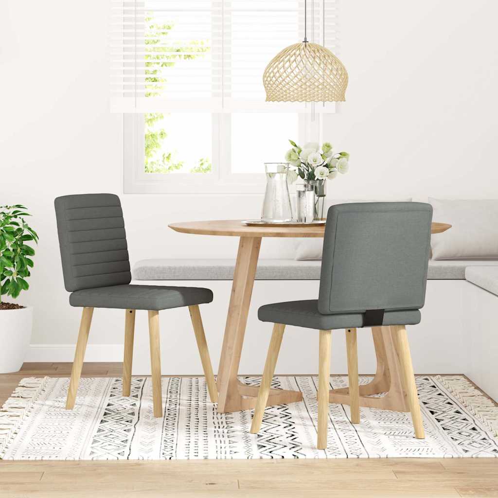 Eetkamerstoelen 2 st stof donkergrijs