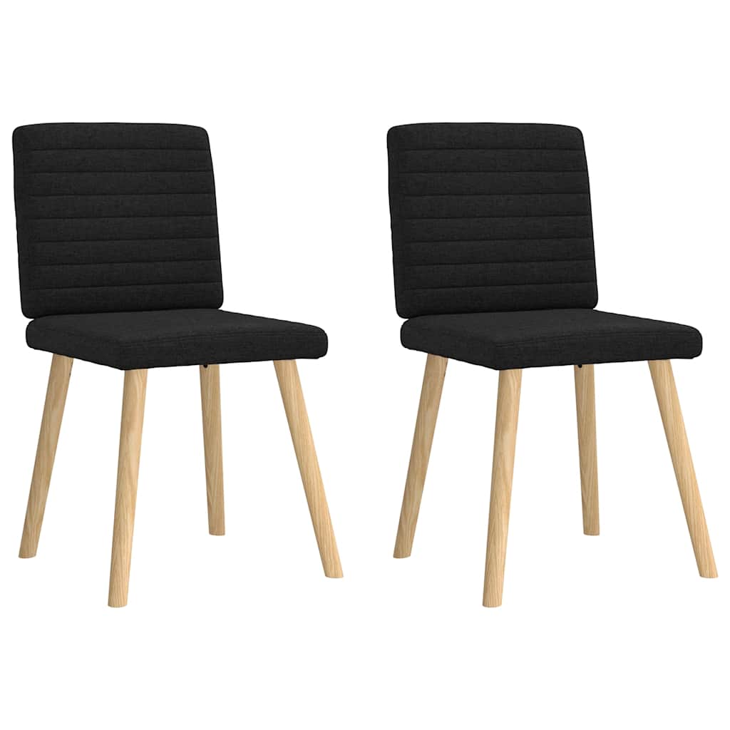 Eetkamerstoelen 2 st stof zwart