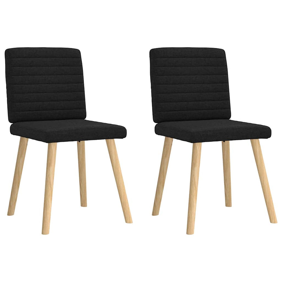 Eetkamerstoelen 2 st stof zwart