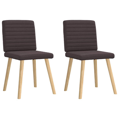 Eetkamerstoelen 2 st stof donkerbruin