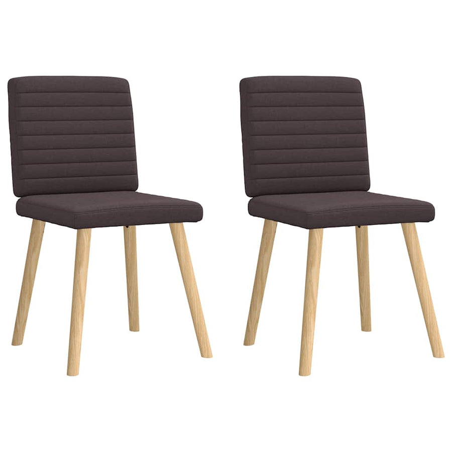 Eetkamerstoelen 2 st stof donkerbruin