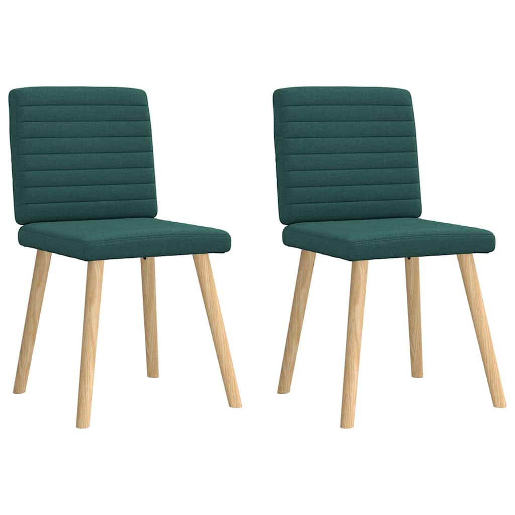 Eetkamerstoelen 2 st stof donkergroen