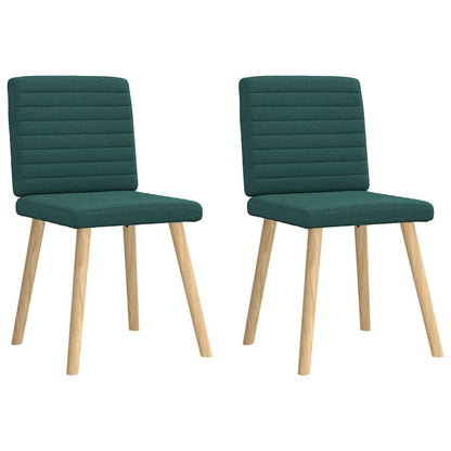 Eetkamerstoelen 2 st stof donkergroen