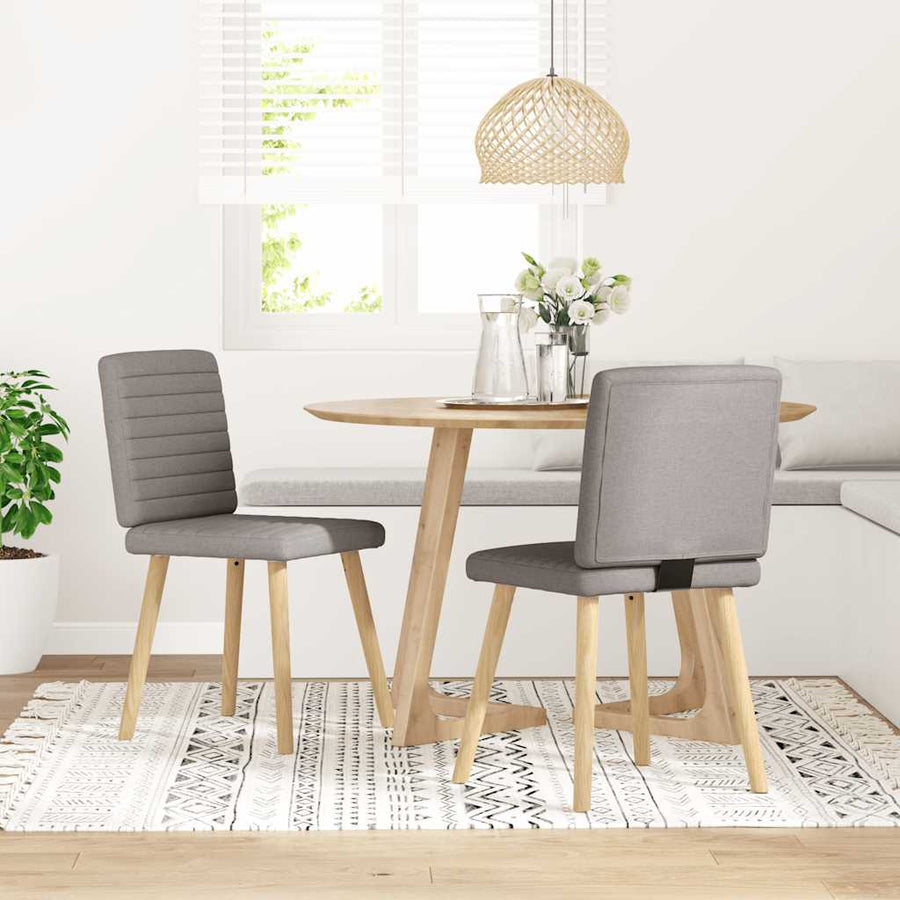 Eetkamerstoelen draaibaar 2 st stof taupe