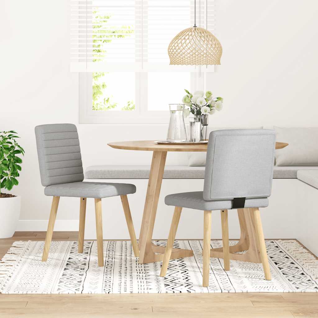Eetkamerstoelen 2 st stof wolk grijs