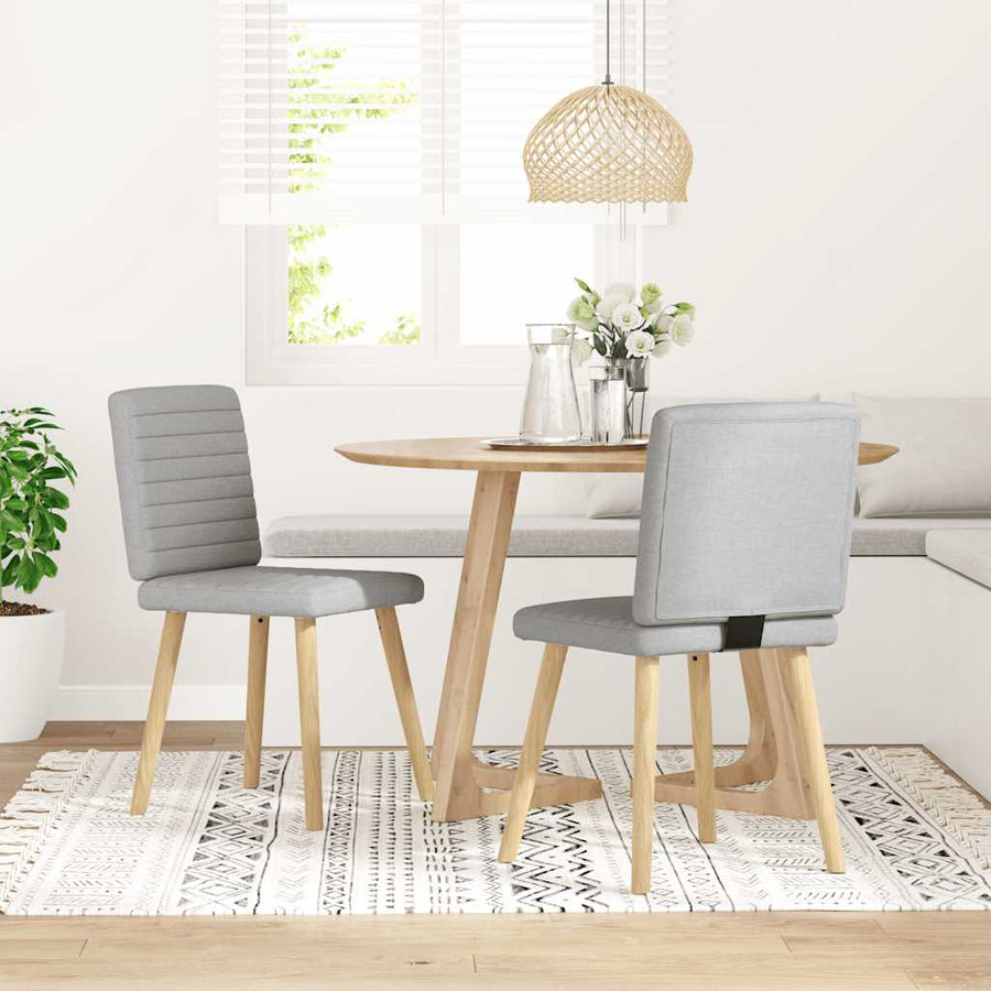 Eetkamerstoelen 2 st stof wolk grijs
