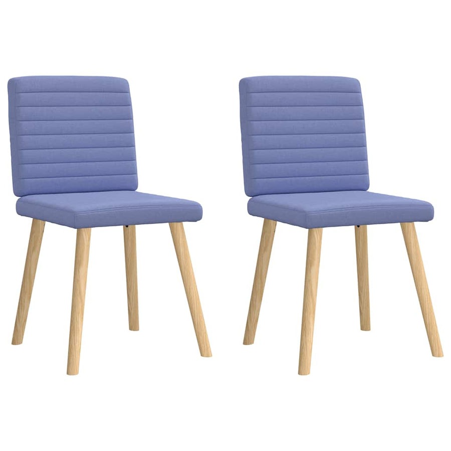 Eetkamerstoelen 2 st stof jeansblauw