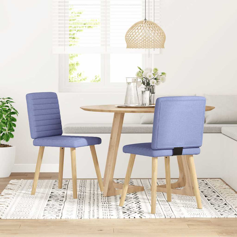 Eetkamerstoelen 2 st stof jeansblauw