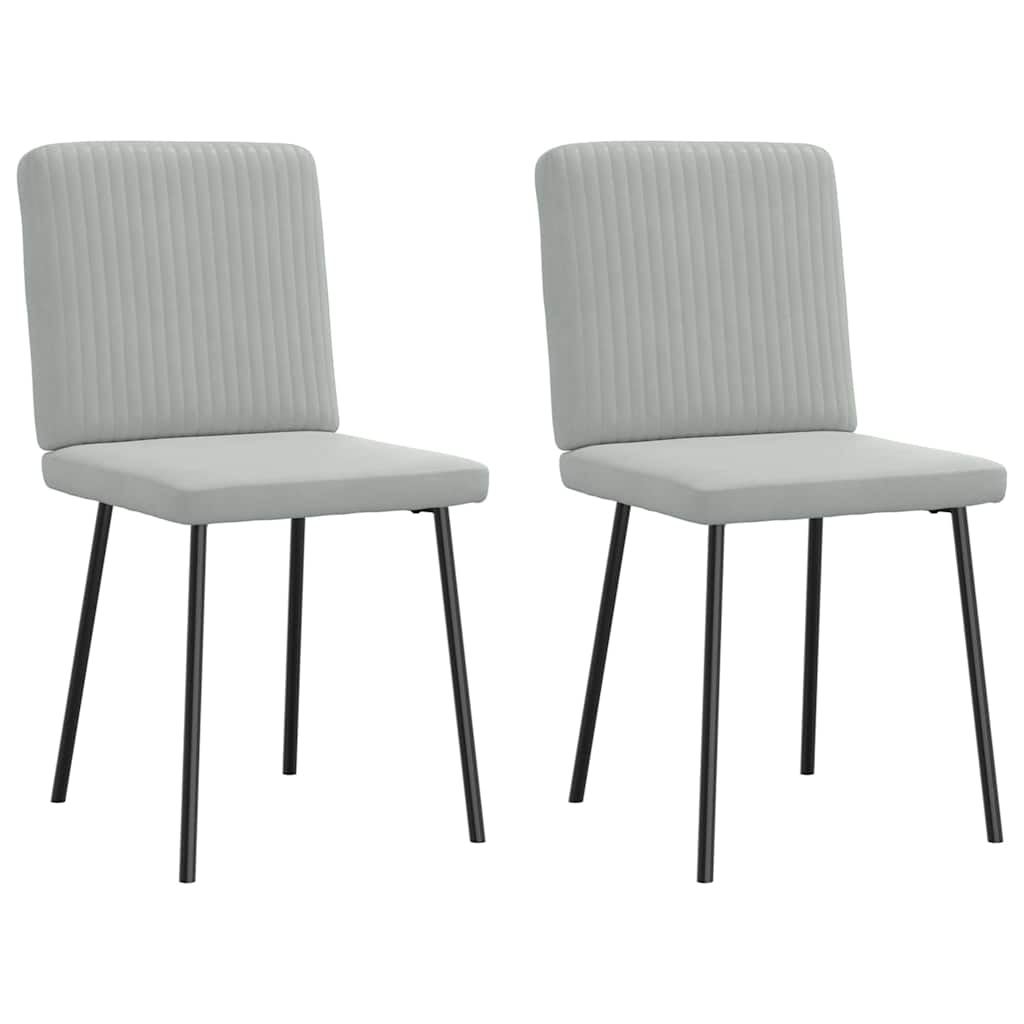 Eetkamerstoelen 2 st fluweel lichtgrijs