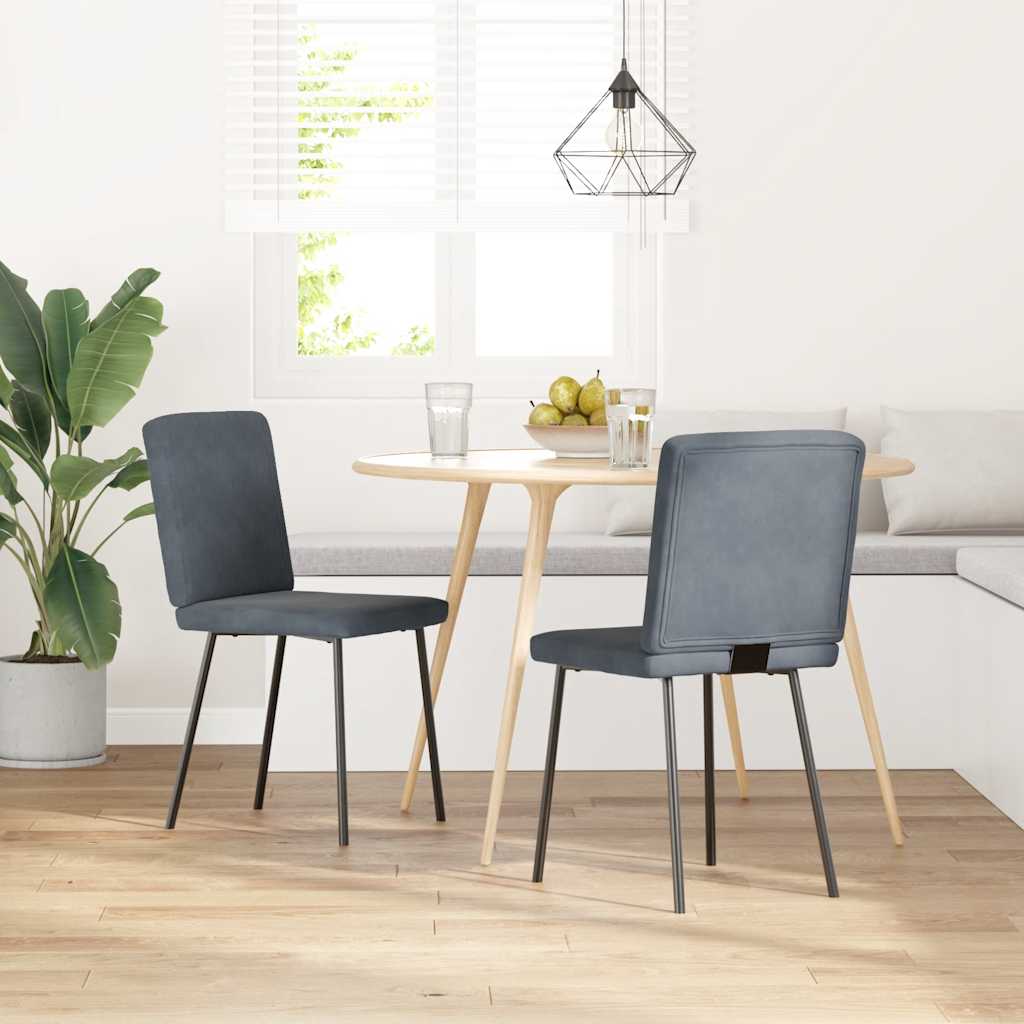 Eetkamerstoelen 2 st fluweel donkergrijs