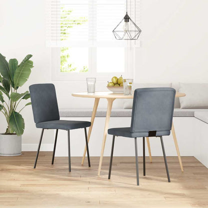 Eetkamerstoelen 2 st fluweel donkergrijs