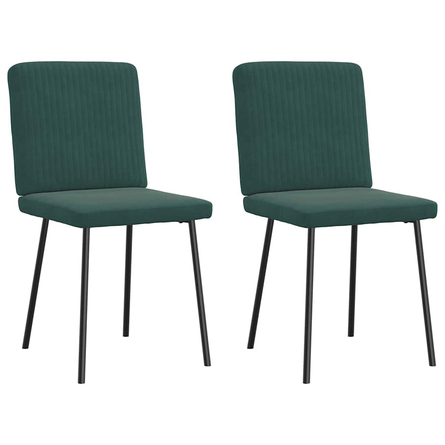 Eetkamerstoelen 2 st fluweel donkergroen