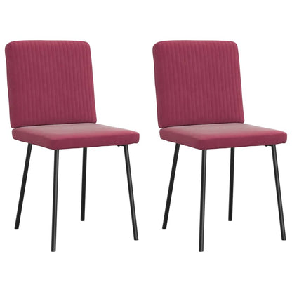 Eetkamerstoelen 2 st fluweel wijnrood