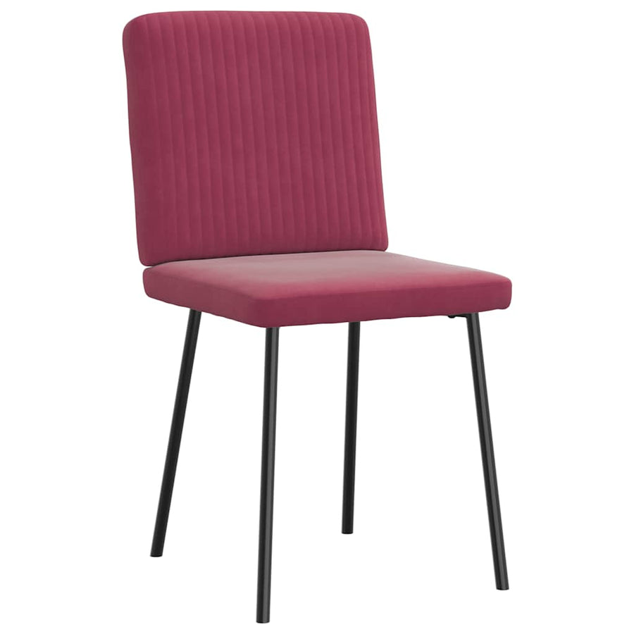 Eetkamerstoelen 2 st fluweel wijnrood